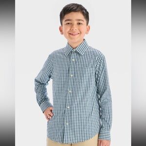 Cat & Jack Green and Blue Plaid Button Down Shirt